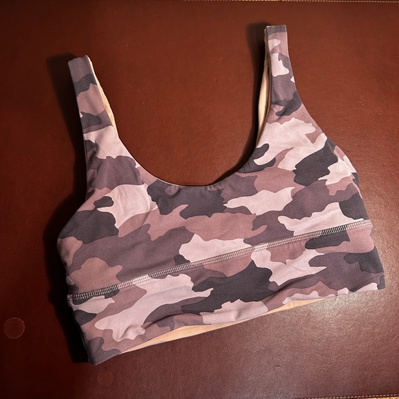 lululemon athletica Camouflage Sports Bra - Pink and Brown - Picture 2 of 5